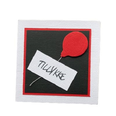 Image of Tillykke, rød ballon - Lykønskningskort (3506)